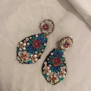 Beaded large earrings